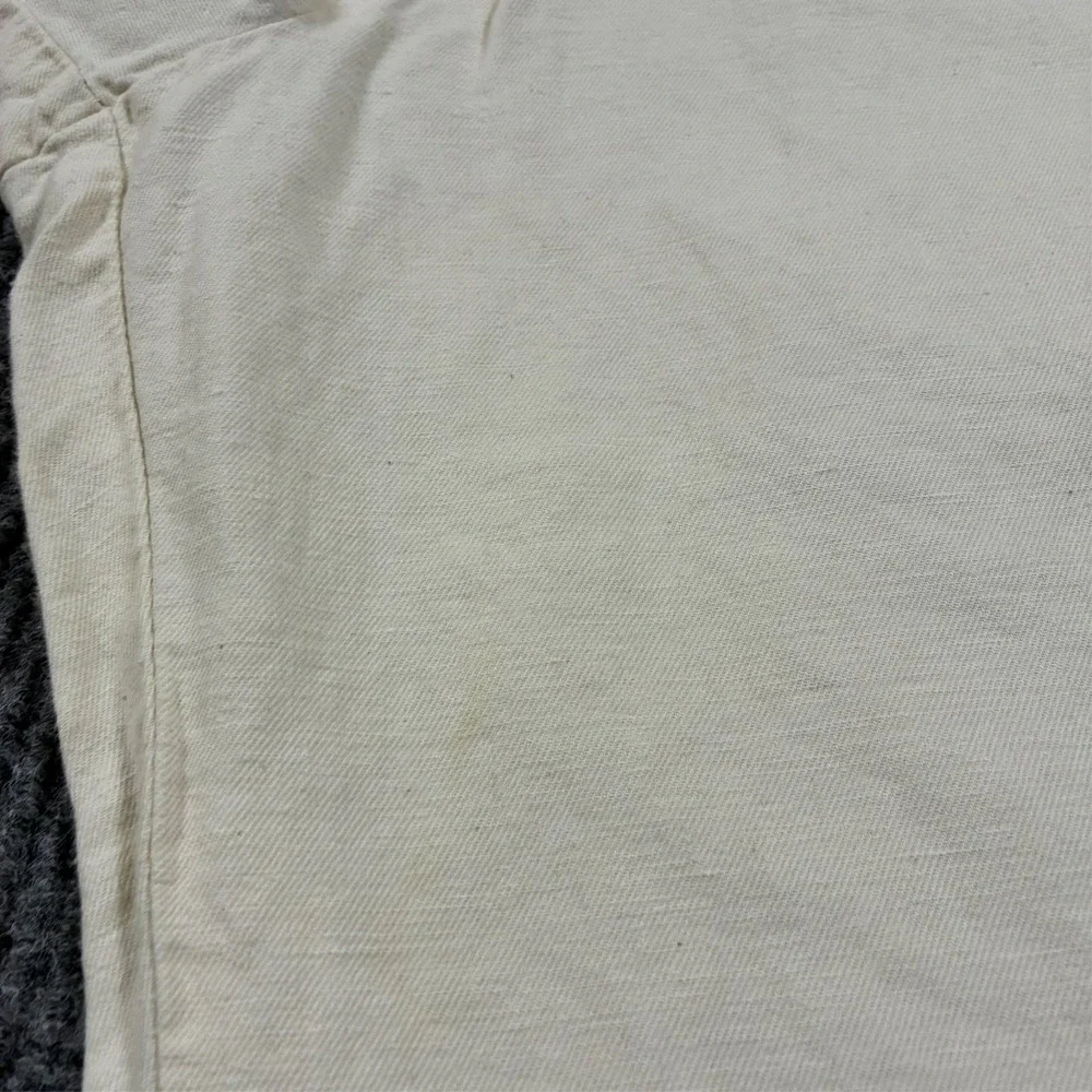 IZOD Mens Chino Pants Size 36x32 Beige‎ Cotton Linen Flat Front Mid Rise